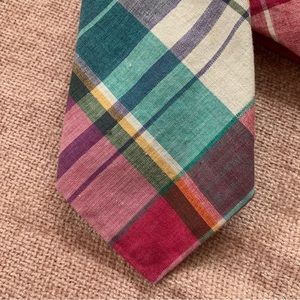 Brooks Brothers Makers Necktie Plaid 100 Percent Cotton